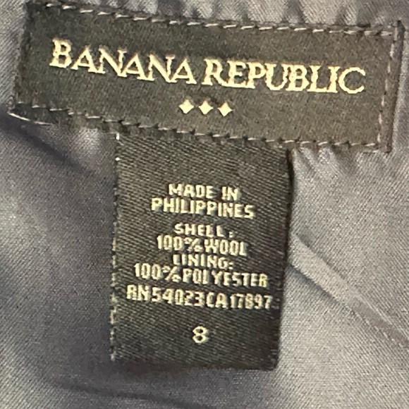 Banana Republic, Gray Sexy Form Fitting Midi Dress W:V-Neck front& Back SZ 8 - Picture 3 of 3